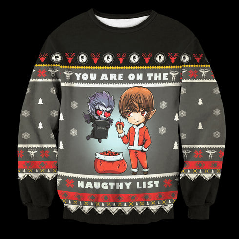 Divesart - Yagami Naughty List Unisex Wool Sweater - Ugly Christmas Sweater