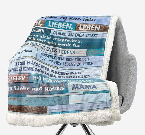 Divesart - Decke von Mutter zu Tochter - "Blautöne"