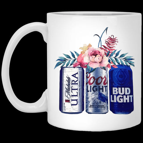 Michelob Ultra Coors Light Bud Light Tropical Flowers Gift For Mom Mug