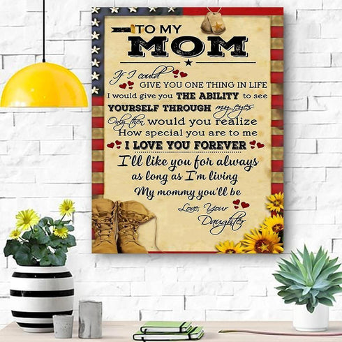 To My Mom Soldier Canvas Print Wall Art - Gift For Mom - Matte Canvas