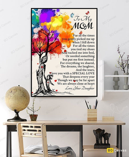 To My Mom - Gift From Daughter - Framed Canvas