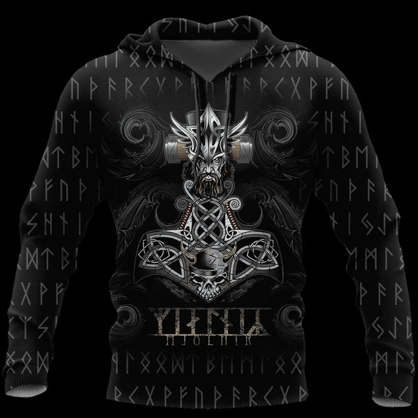 Viking Hoodie Mjolnir - OwlsMatrix - HOOD05DUC010921