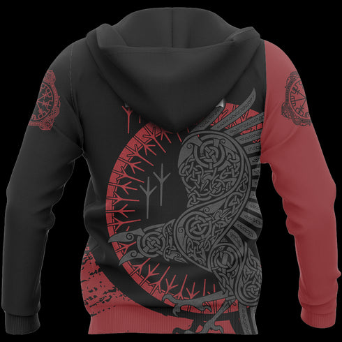 Viking Raven Zip Hoodie - OwlsMatrix HOOD01NGA170521