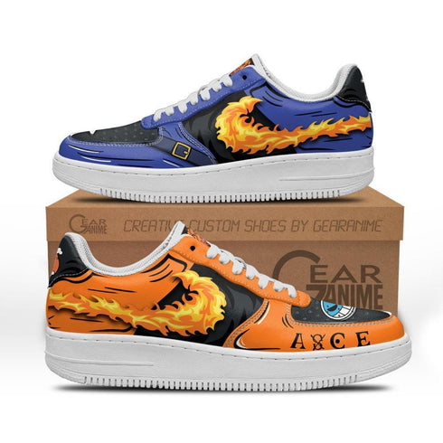 Portgas Ace and Sabo Air Sneakers Custom Mera Mera OP Anime Shoes