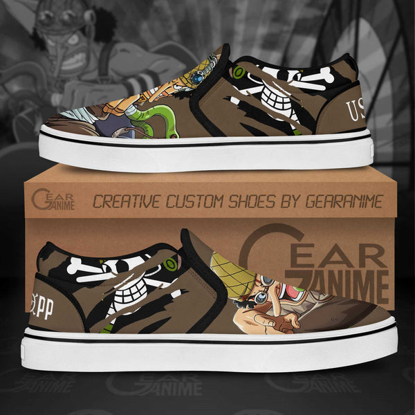Usopp Slip On Sneakers OP Custom Anime Shoes
