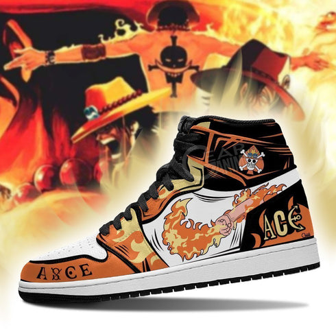 Fire Fist Portgas Ace Sneakers Custom Anime OP Shoes
