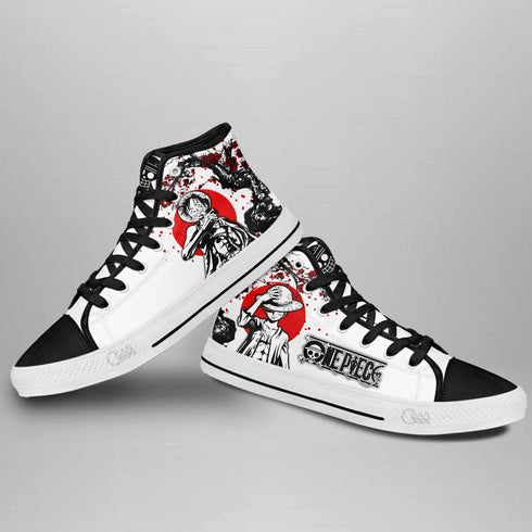 Luffy High Top Shoes Custom Anime OP Sneakers Japan Style