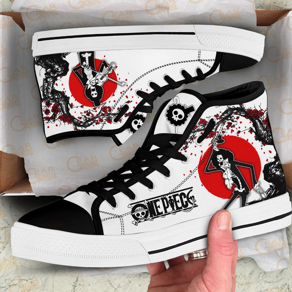Brook High Top Shoes Custom Anime OP Sneakers Japan Style