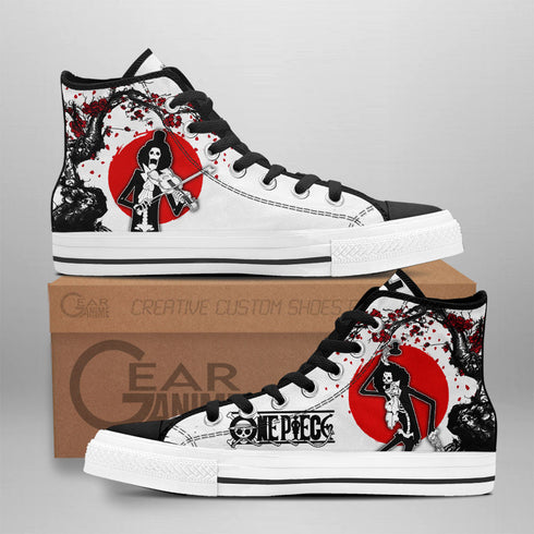 Brook High Top Shoes Custom Anime OP Sneakers Japan Style