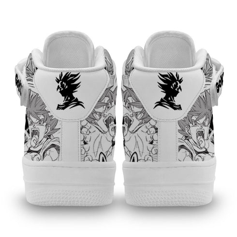 Goku God Sneakers Air Mid Custom Dragon Ball Anime Shoes Mix Manga
