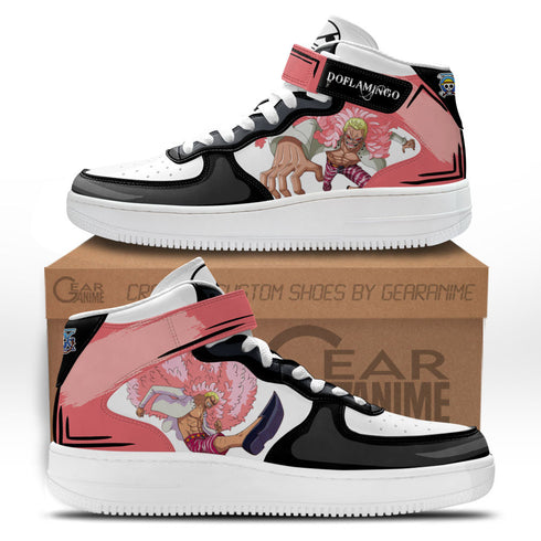 Donquixote Doflamingo Sneakers Air Mid Custom OP Anime Shoes