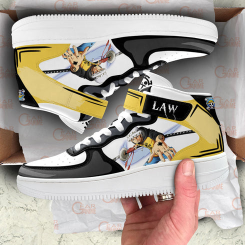 Trafagar Law Sneakers Air Mid Custom OP Anime Shoes