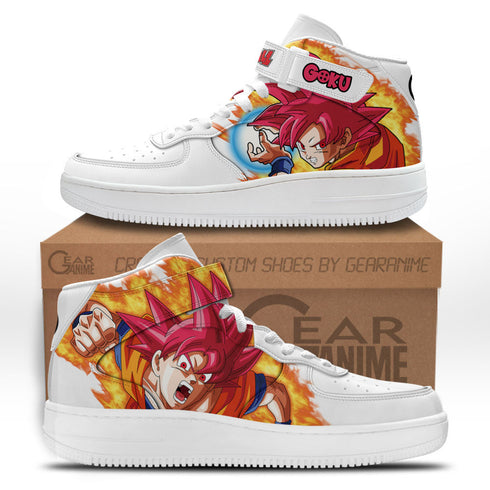 Goku God Sneakers Air Mid Custom DB Anime Shoes