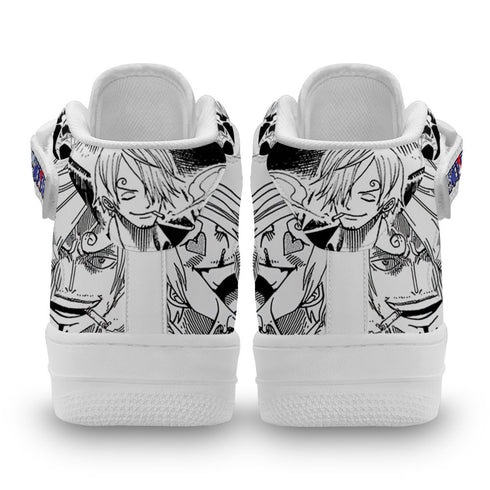 Sanji Sneakers Air Mid OP Custom Anime Shoes Mix Manga