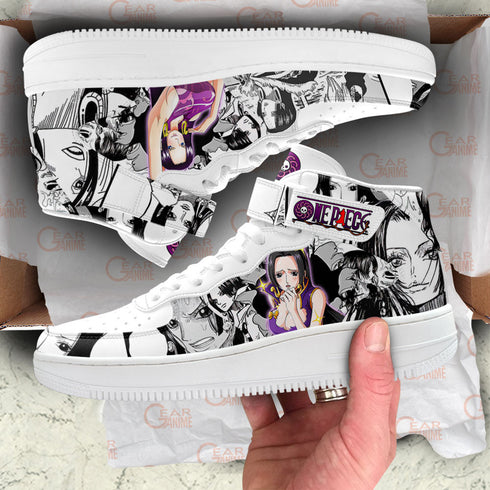 Boa Hancock Sneakers Air Mid OP Custom Anime Shoes Mix Manga