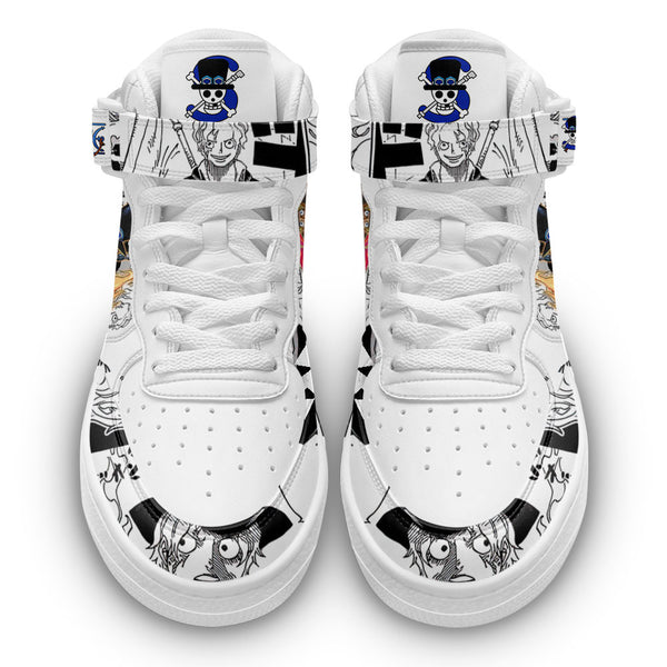 Sabo Sneakers Air Mid OP Custom Anime Shoes Mix Manga