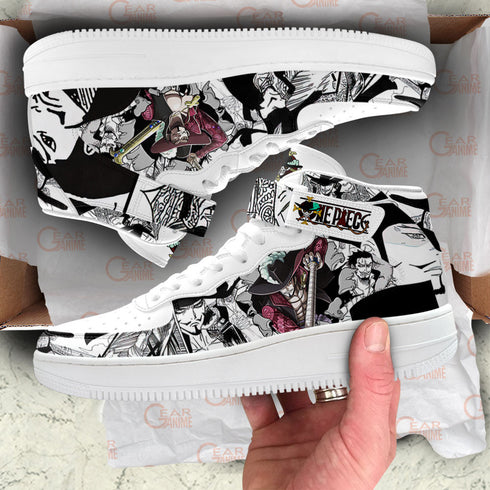 Mihawk Sneakers Air Mid OP Custom Anime Shoes Mix Manga