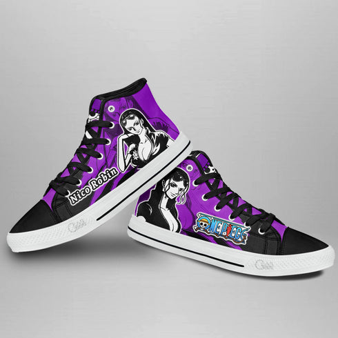Nico Robin High Top Shoes OP Custom Anime Sneakers Mix Manga