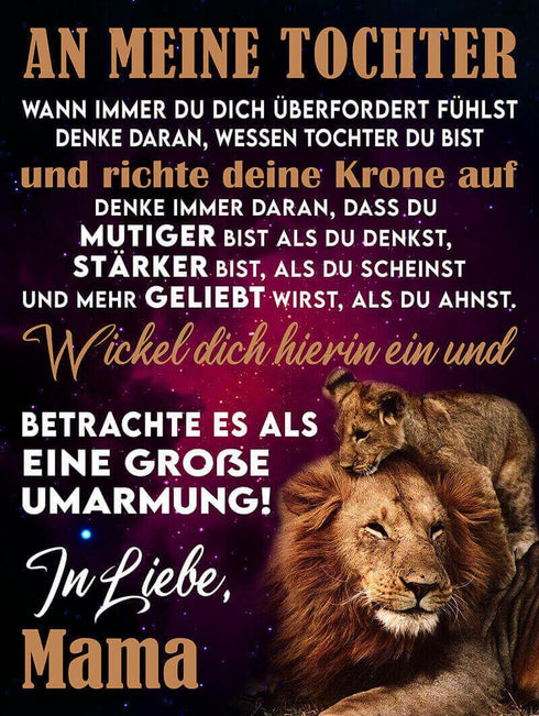 Divesart - Decke von Mutter zu Tochter - "Du bist mein kleines Kätzchen"