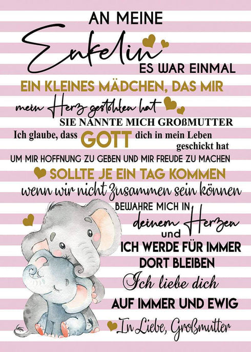 Divesart - Decke von Großmutter zu Enkelin - "Rosa Zärtlichkeit"