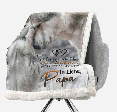 Divesart - Decke vom Vater an die Tochter - "Flauschiger kleiner Wolf"