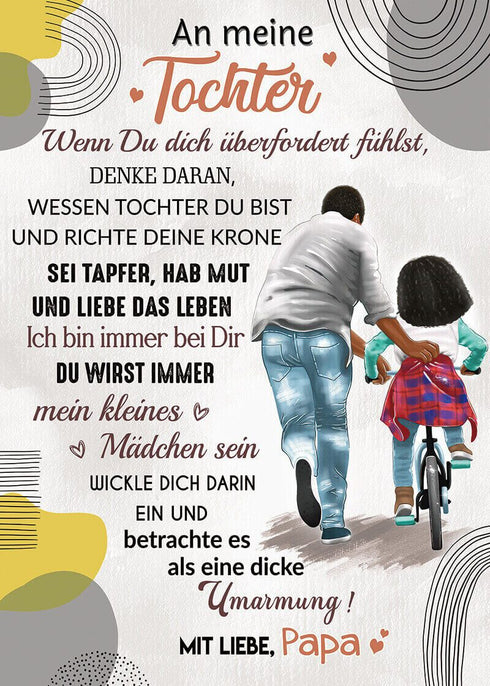 Divesart - Decke vom Vater an die Tochter - "Ich freue mich über jeden Moment mit dir"