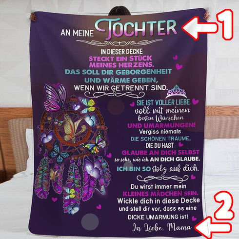 Divesart - Decke von Mutter zu Tochter - "Träume, die uns Flügel verleihen"