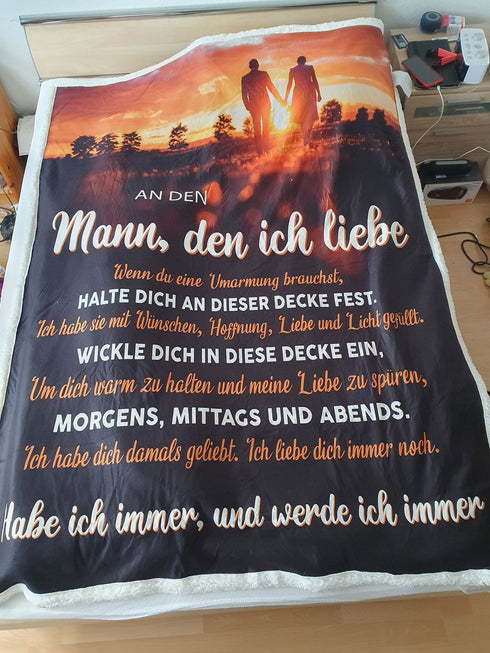 "An meine Mann" Decke - Gelassenheit