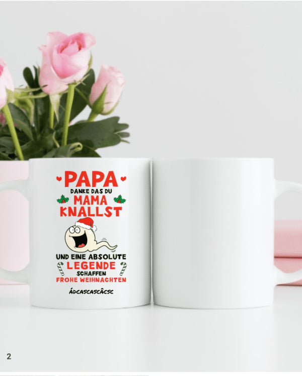 Personalisiertes Weihnachtsgeschenk für Papa - Danke Das Du Mama Knallst Und eine absolute legende schaffen