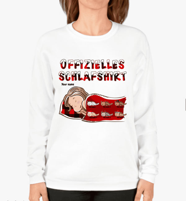 Personalized Cat and Dog Xmas theme Official Sleep Shirt - Christmas Gift for Pet Lover - Customized Sweater