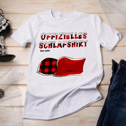 Personalized Cat and Dog Xmas theme Official Sleep Shirt - Christmas Gift for Pet Lover - Customizable