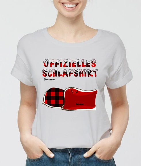 Personalized Cat and Dog Xmas theme Official Sleep Shirt - Christmas Gift for Pet Lover - Customizable