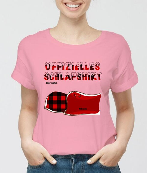 Personalized Cat and Dog Xmas theme Official Sleep Shirt - Christmas Gift for Pet Lover - Customizable