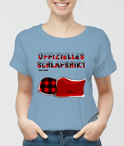 Personalized Cat and Dog Xmas theme Official Sleep Shirt - Christmas Gift for Pet Lover - Customizable