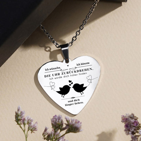 Liebe dich mehr - Herzanhänger graviert für einen geliebten Menschen