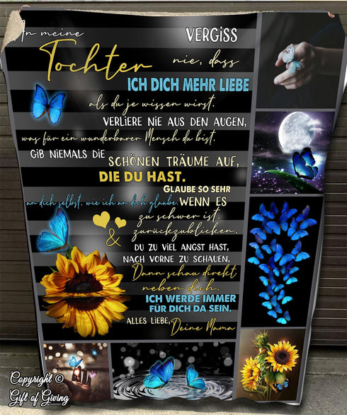 "An meine Tochter" Decke - Sonnenblume 3