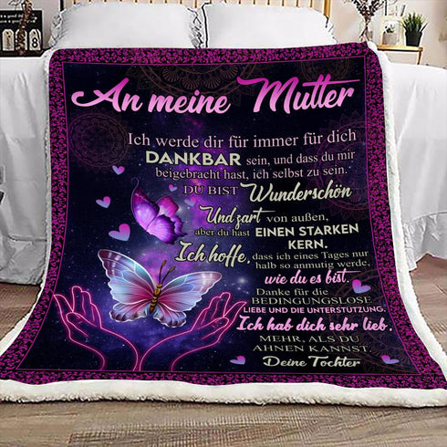 "An meine Mama" Decke - Schmetterling