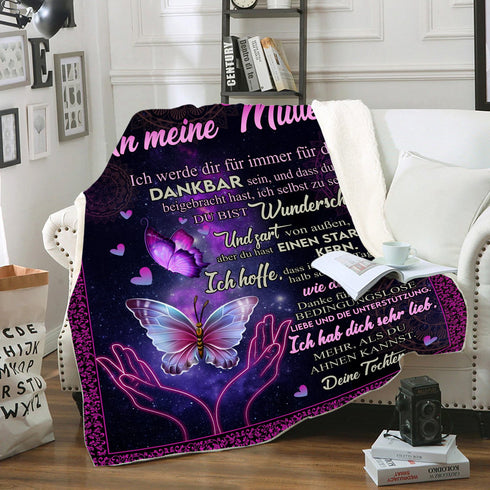 "An meine Mama" Decke - Schmetterling