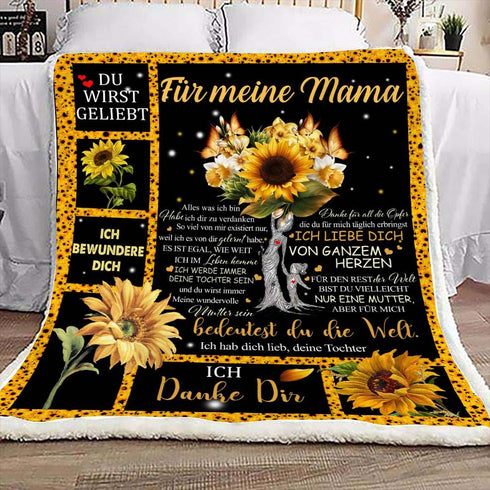 "An meine Mama" Decke - Sonnenblume