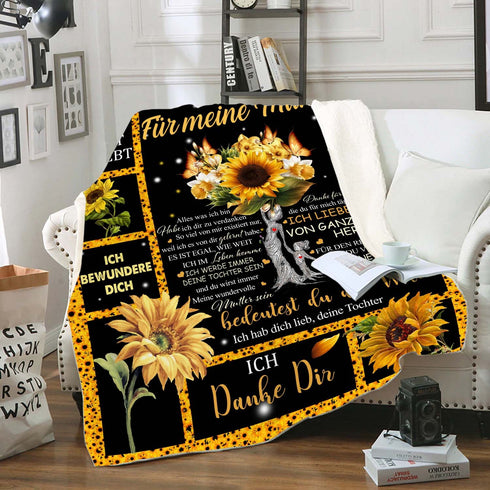 "An meine Mama" Decke - Sonnenblume