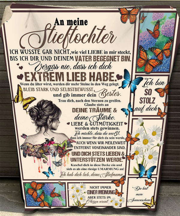 "An meine Stieftochter" Decke - Schmetterling