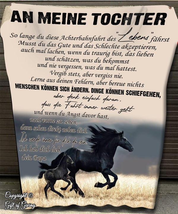 "An meine Tochter" Decke - Hengst