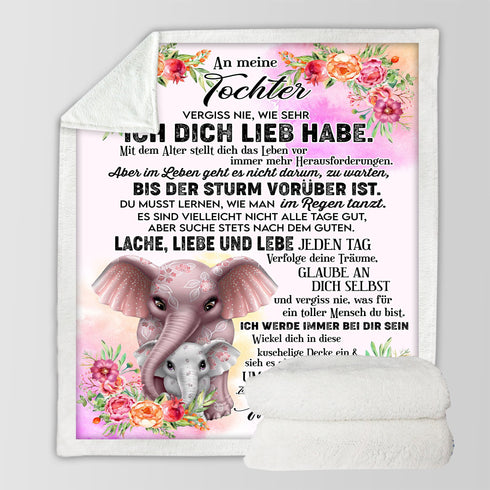 "An meine Tochter" Decke - Elefant
