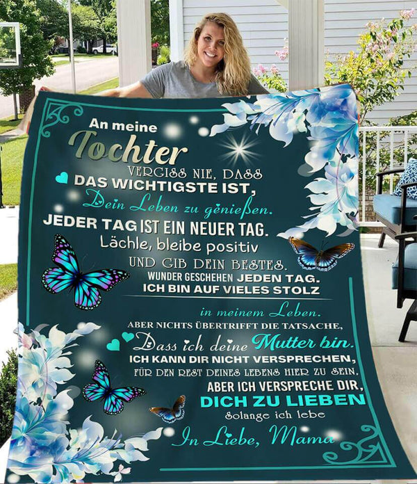 Divesart - Decke von Mutter zu Tochter - "Schneebedeckte Blumen"