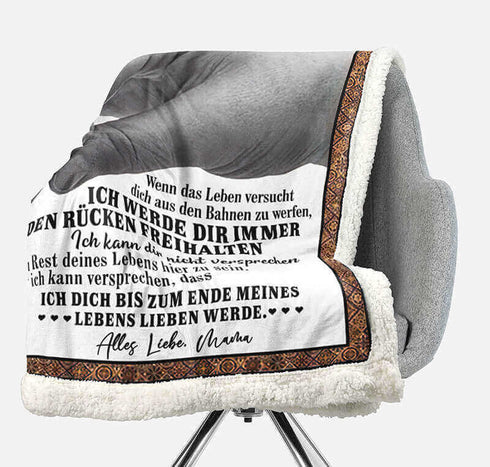 Divesart - Decke von Mutter zu Sohn - "Ich werde immer deine Hand halten"