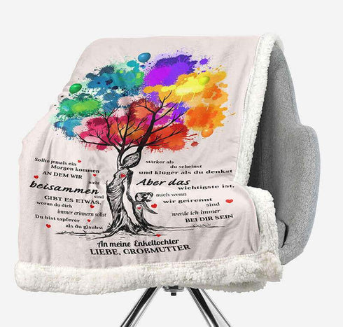 Divesart - Decke von Großmutter zu Enkelin - "Helle Farben des Lebens"