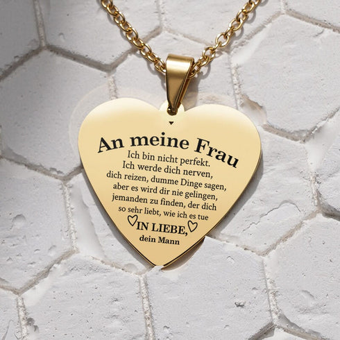 Meine Liebe zu dir ist grenzenlos - Herzanhänger graviert von Mann zu Frau