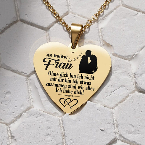 Zusammen sind wir alles - Herzanhänger graviert von Mann zu Frau