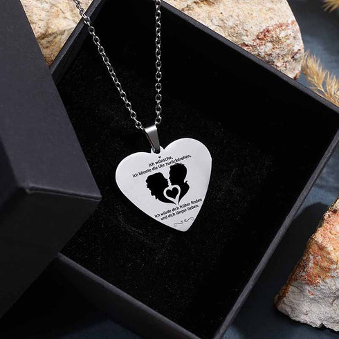 Zeit zurück - Herzanhänger graviert für einen geliebten Menschen