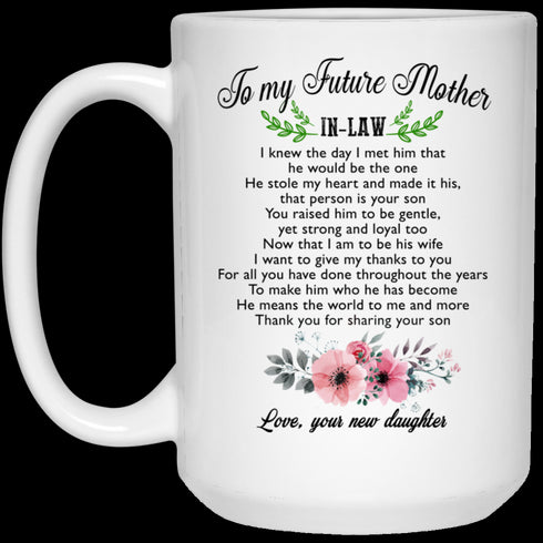 Gift For Future Mother In Law Thank You For Sharing Your Son Mug